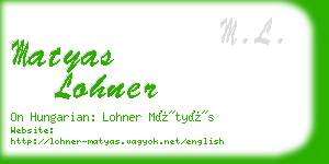 matyas lohner business card